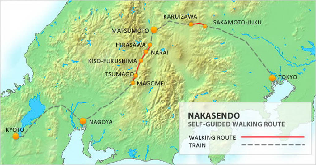  Карта маршрута Накасендо 